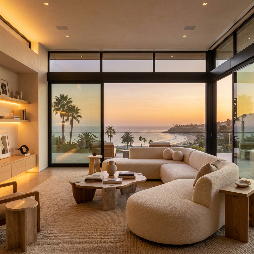 Luxury Living Room with City Views